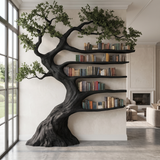 Eldergrove Sculpted Solid Wood Tree Bookshelf