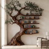 Eldergrove Sculpted Solid Wood Tree Bookshelf