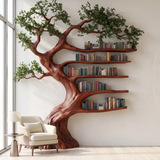 Eldergrove Sculpted Solid Wood Tree Bookshelf
