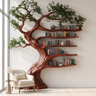 Eldergrove Sculpted Solid Wood Tree Bookshelf