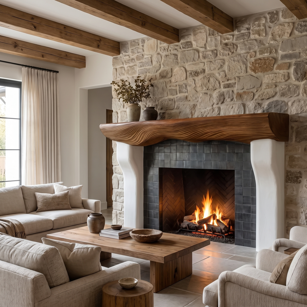 Eldrion Handcrafted Fireplace Mantel Shelf SPA253656