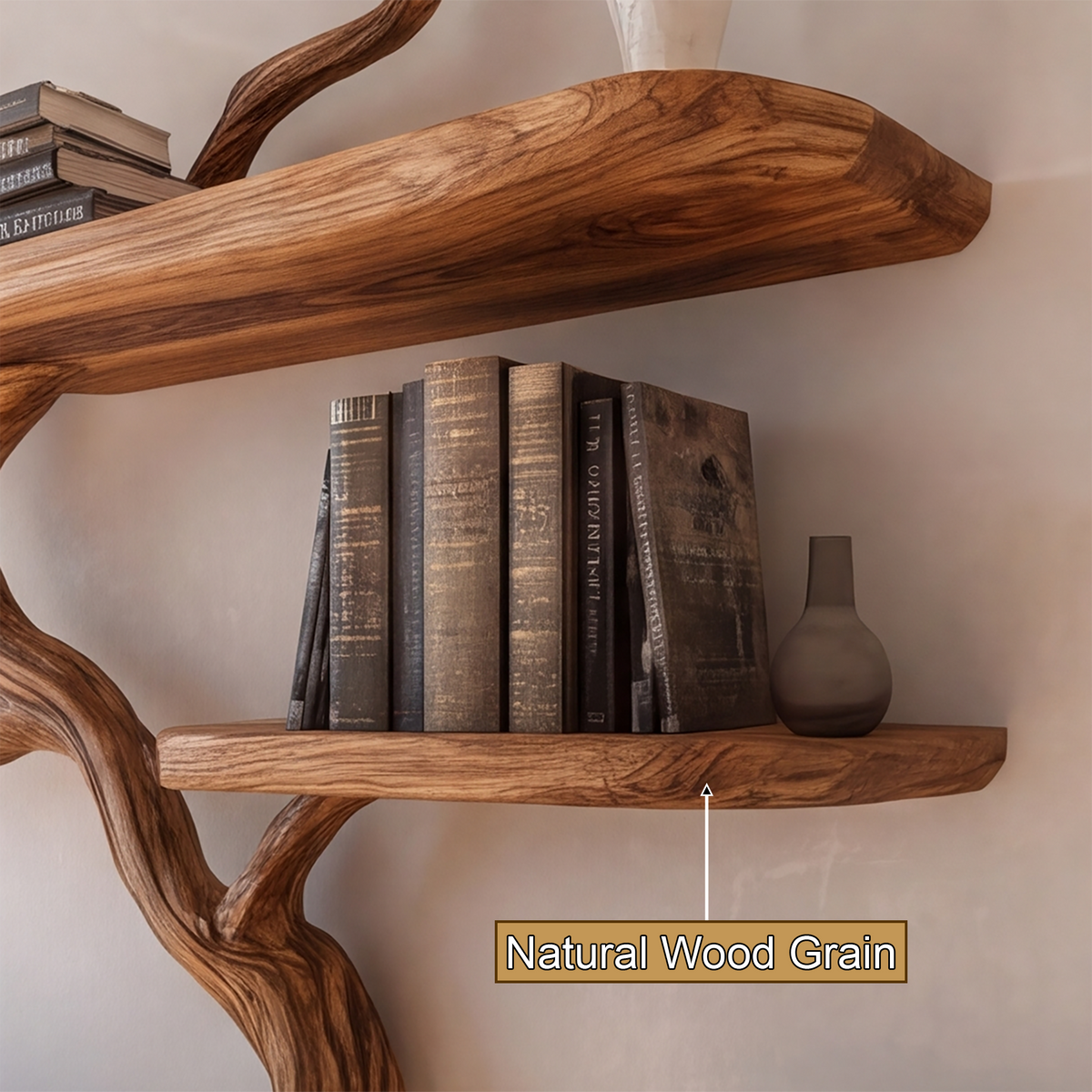 Eldrion Handcrafted Solid Wood Floating Tree Bookshelf - Timberustic Floating Tree Bookshelf