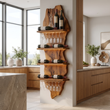 Eldrion Live Edge Solid Wood Floating Wine Shelf SPA295678