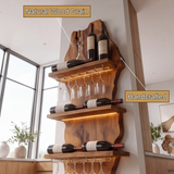 Eldrion Live Edge Solid Wood Floating Wine Shelf SPA295678