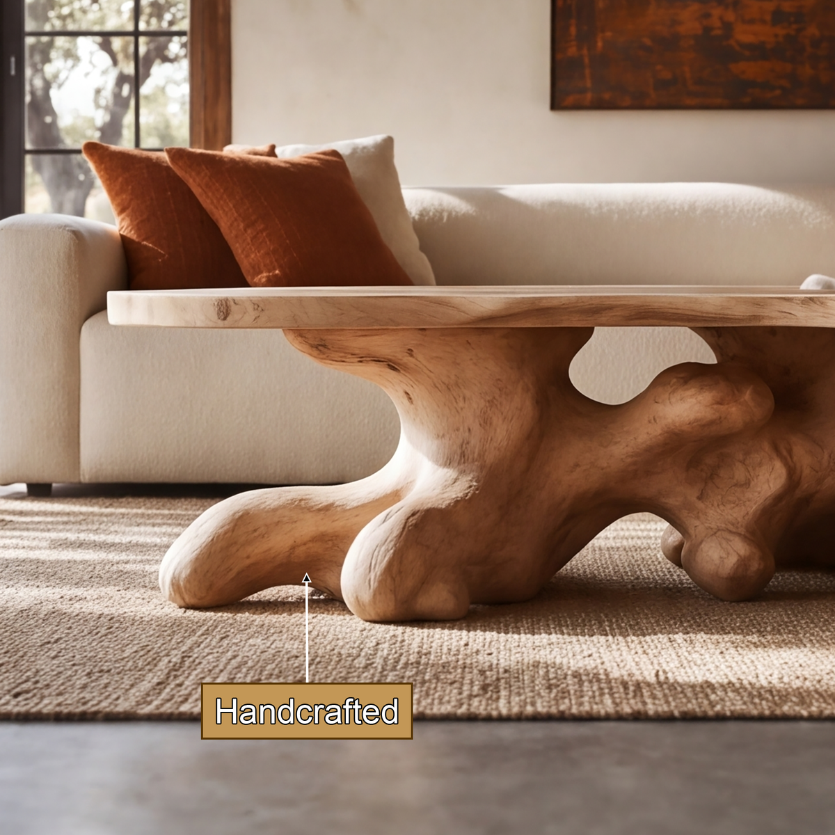 Elvarenne Handcrafted Solid Wood Coffee Table