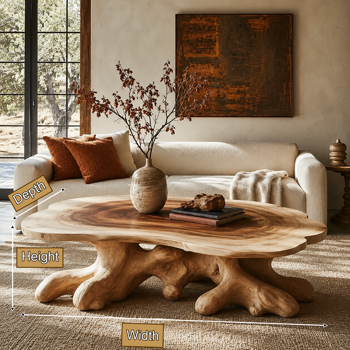 Elvarenne Handcrafted Solid Wood Coffee Table