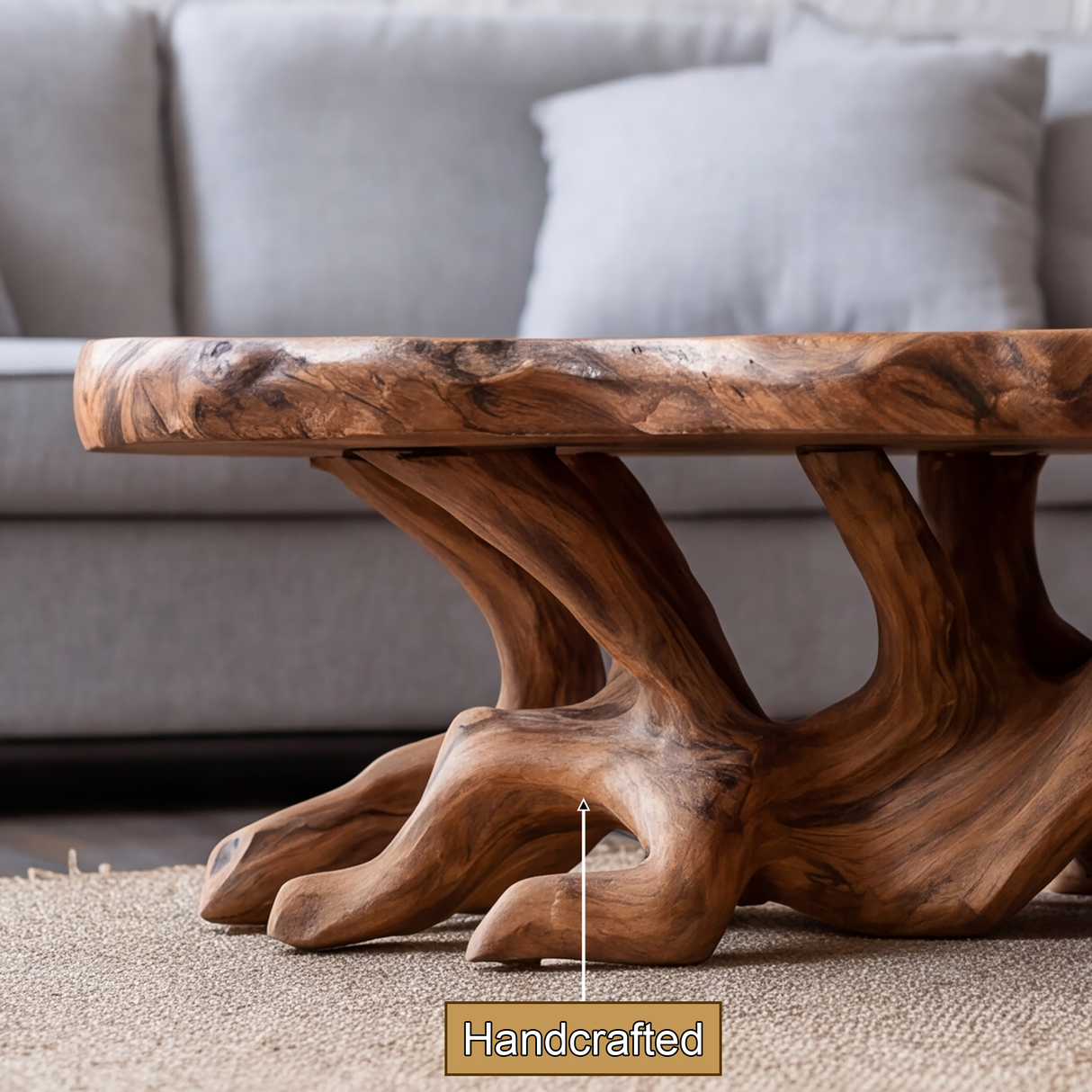 Elvaris Handcrafted Solid Wood Coffee Table