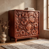 Floravelle Sculpted Solid Wood Sideboard Cabinet