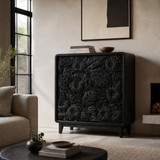Floravelle Sculpted Solid Wood Sideboard Cabinet
