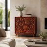 Floravelle Sculpted Solid Wood Sideboard Cabinet