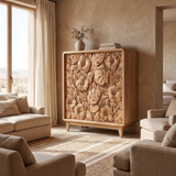 Floravelle Sculpted Solid Wood Sideboard Cabinet