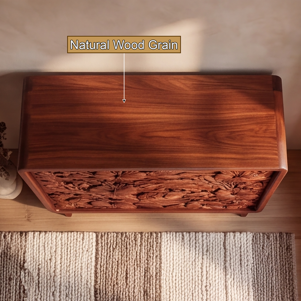 Floravelle Sculpted Solid Wood Sideboard Cabinet