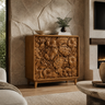 Floravelle Sculpted Solid Wood Sideboard Cabinet