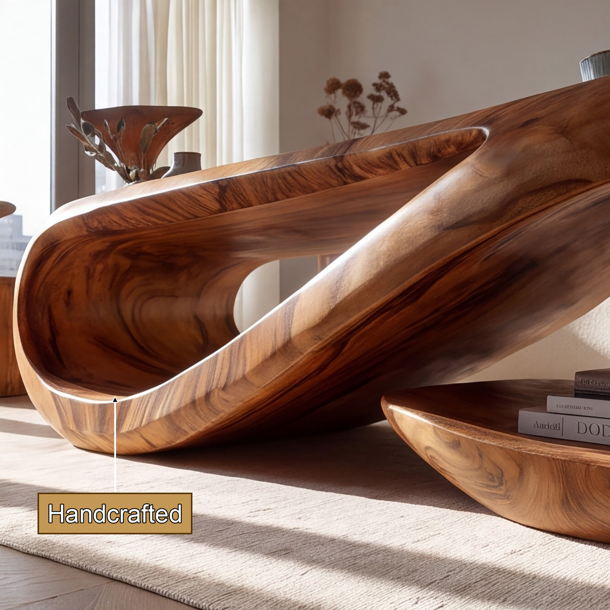 Flowloop Sculpted Solid Wood Coffee Table - Timberustic Coffee Table