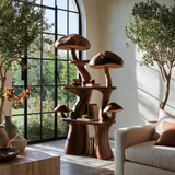 Fungrove Sculpted Solid Wood Mushroom Bookshelf