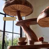 Fungrove Sculpted Solid Wood Mushroom Bookshelf