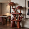 Fungrove Sculpted Solid Wood Mushroom Bookshelf
