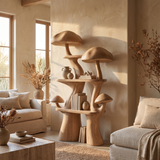 Fungrove Sculpted Solid Wood Mushroom Bookshelf
