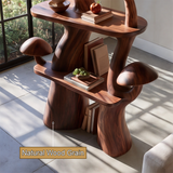 Fungrove Sculpted Solid Wood Mushroom Bookshelf