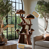 Fungrove Sculpted Solid Wood Mushroom Bookshelf