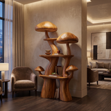 Fungrove Sculpted Solid Wood Mushroom Bookshelf