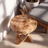 Helixcrest Sculpted Solid Wood Side Table - Timberustic Side Table