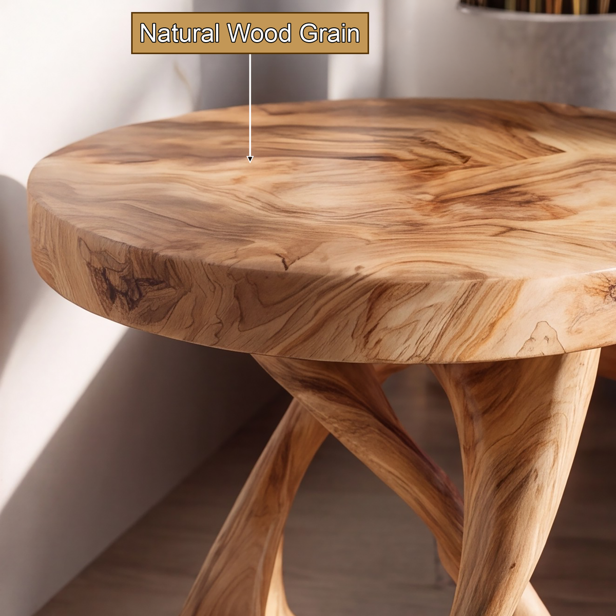 Helixcrest Sculpted Solid Wood Side Table - Timberustic Side Table