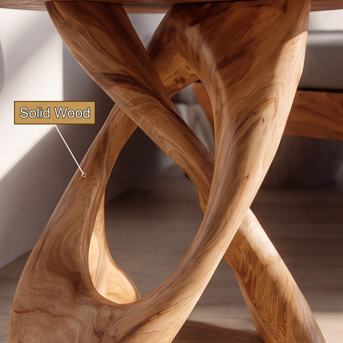 Helixcrest Sculpted Solid Wood Side Table - Timberustic Side Table