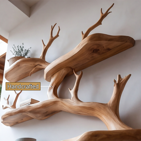 Ivorwyn Handcrafted Solid Wood Tree Bookshelf - Timberustic Floating Tree Bookshelf
