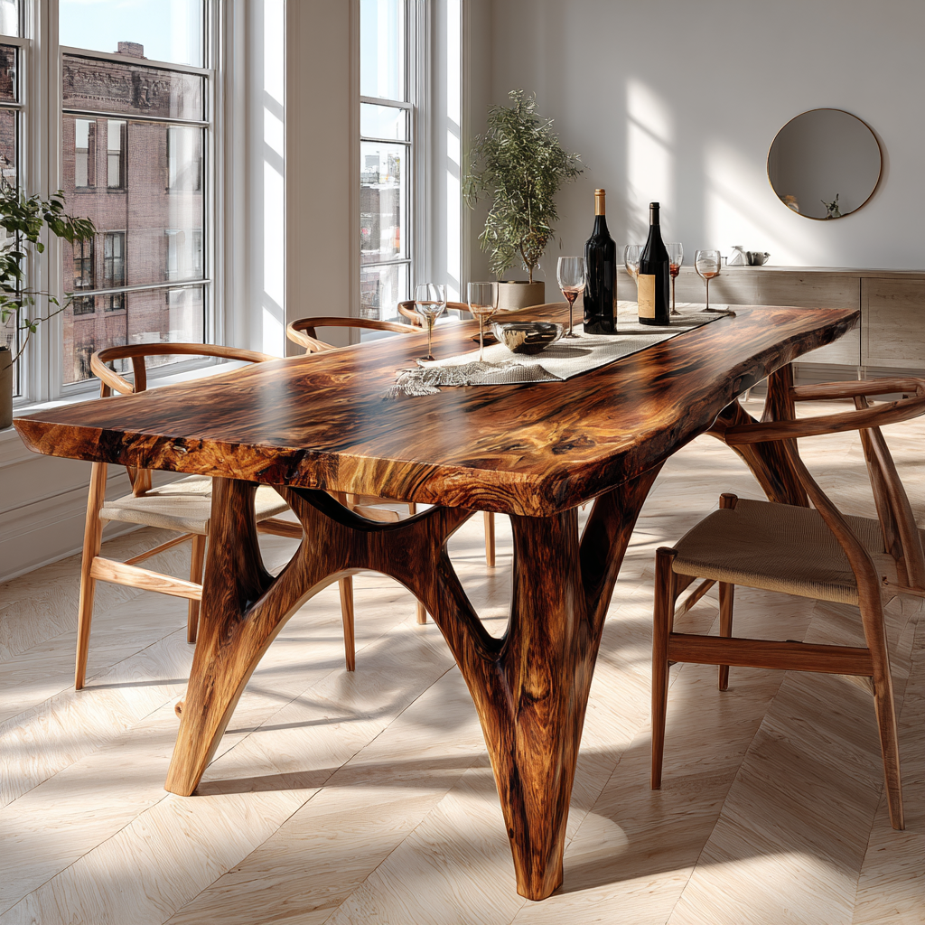 Kaelith Live Edge Solid Wood Dining Table - Timberustic Dining Table