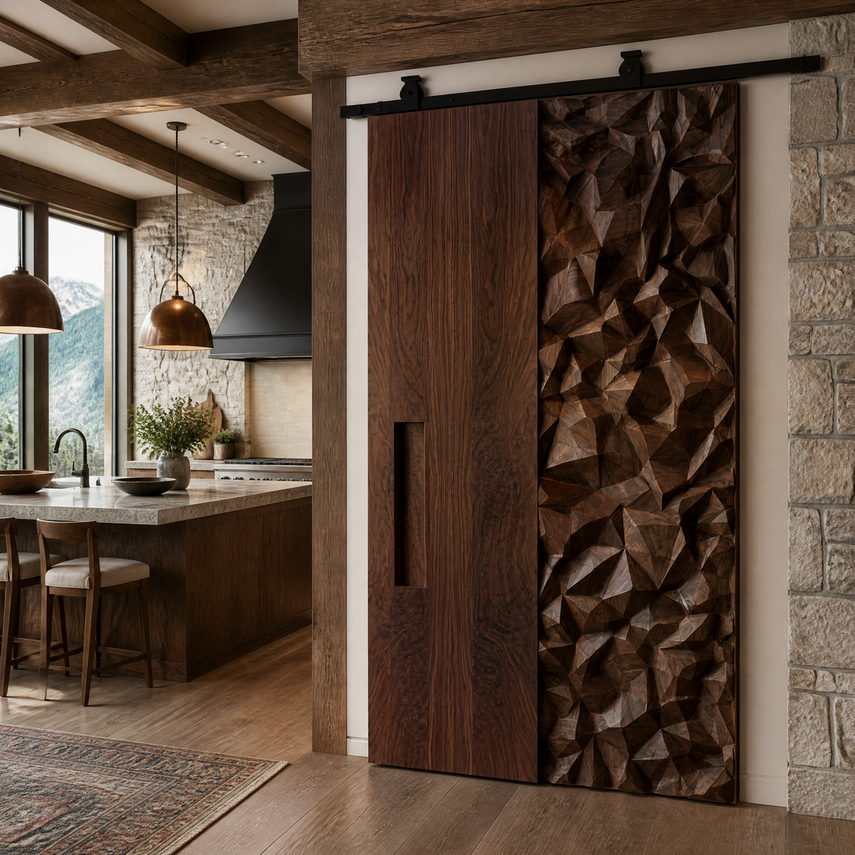 Kaelith Sculpted Solid Wood Single Door