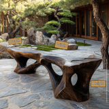 Kaelthorn Sculpted Solid Wood Outdoor Bench - Timberustic Bench