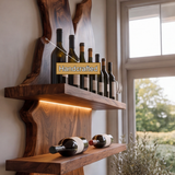Kaelvorn Live Edge Solid Wood Floating Wine Shelf SPA825782