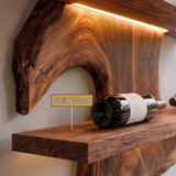Kaelvorn Live Edge Solid Wood Floating Wine Shelf SPA825782
