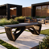 Kavora Sculpted Solid Wood Outdoor Bench Black - Timberustic Bench
