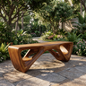 Kavora Sculpted Solid Wood Outdoor Bench Brown - Timberustic Bench