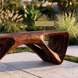 Kavora Sculpted Solid Wood Outdoor Bench - Timberustic Bench