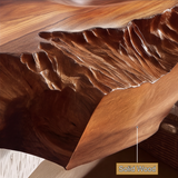 Kavros Sculptural Carved Solid Wood Floating Bathroom Vanity with Integrated Sink - Timberustic Floating Bathroom Vanity with Integrated Sink