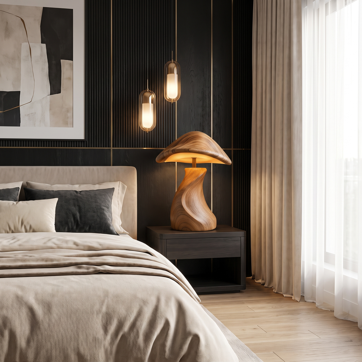 Lumora Handcrafted Solid Wood Table Lamp SPA252511 Natural Oak - Timberustic Table Lamp