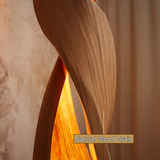 Lumora Sculpted Solid Wood Floor Lamp