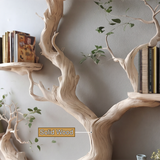 Lunareth Handcrafted Solid Wood Floating Tree Bookshelf - Timberustic Floating Tree Bookshelf
