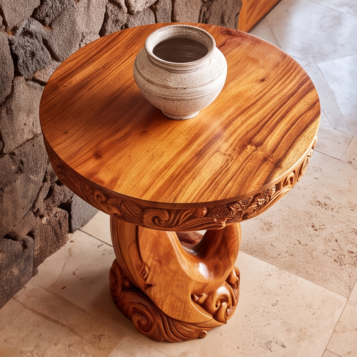 Maravyn Handcrafted Solid Wood Pedestal Stand - Timberustic Pedestal Stand