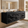 Montavero Handcrafted Solid Wood Floating Bathroom Vanity with Integrated Sink and Drawers