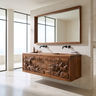 Montavero Handcrafted Solid Wood Floating Bathroom Vanity with Integrated Sink and Drawers