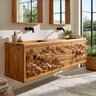 Montavero Handcrafted Solid Wood Floating Bathroom Vanity with Integrated Sink and Drawers
