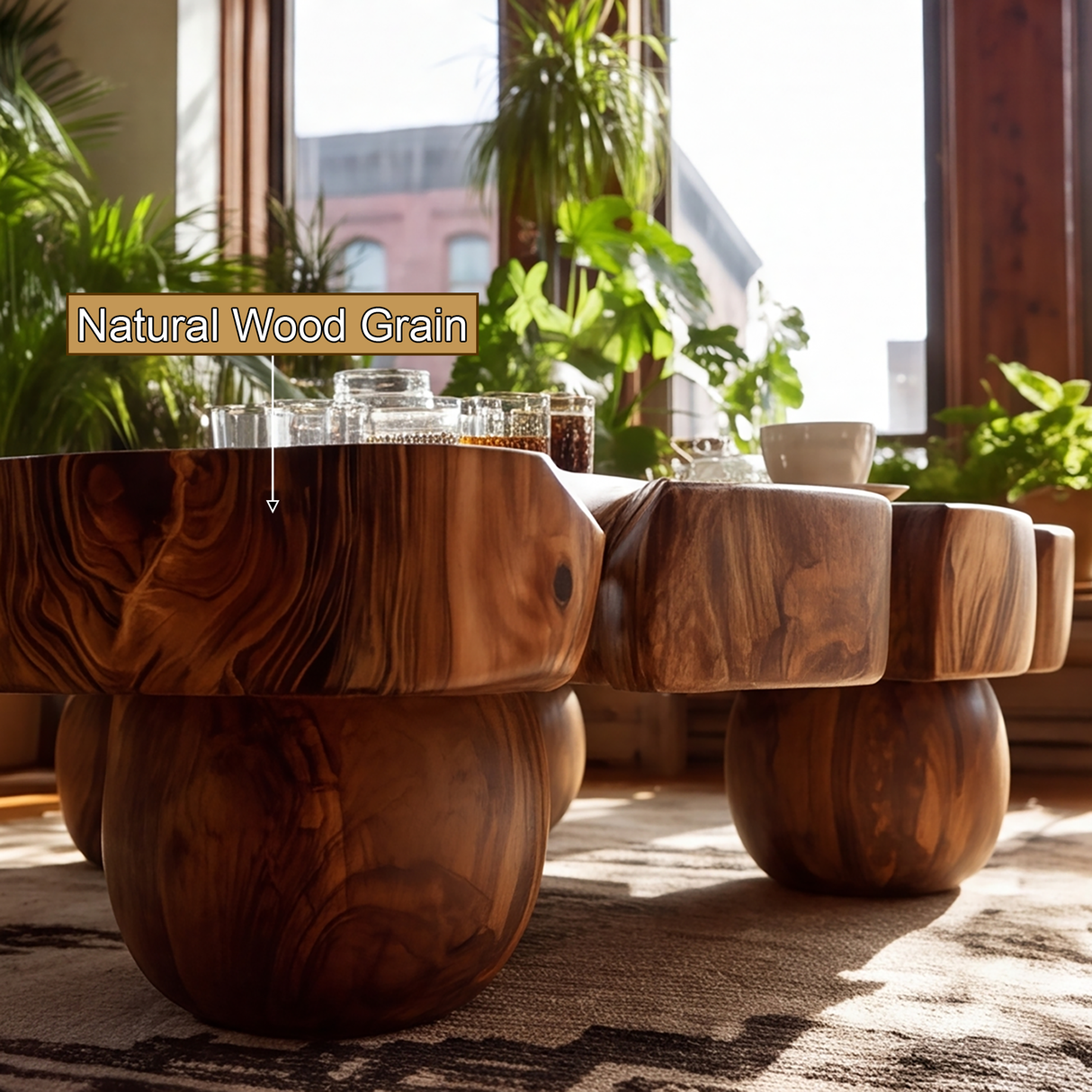 Monthera Live Edge Solid Wood Coffee Table