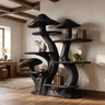 Morvella Sculpted Solid Wood Mushroom Bookshelf