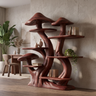Morvella Sculpted Solid Wood Mushroom Bookshelf
