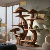 Morvella Sculpted Solid Wood Mushroom Bookshelf