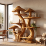 Morvella Sculpted Solid Wood Mushroom Bookshelf